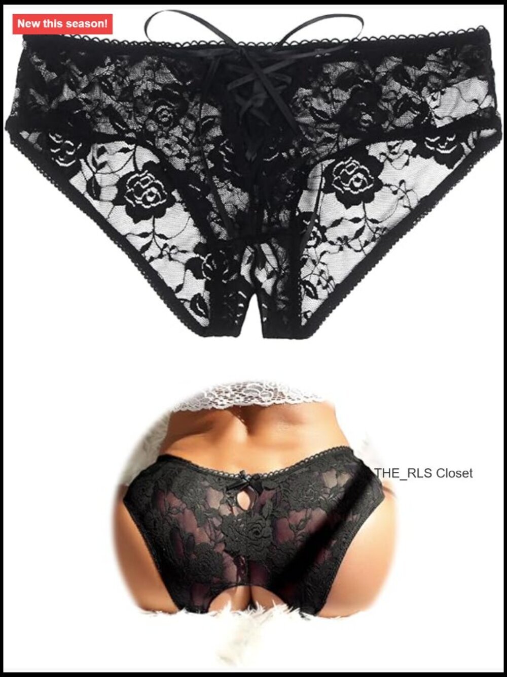 Hipster Lace Boyshorts Crotchless Panties Sexy Crisscross Strappy Underwear